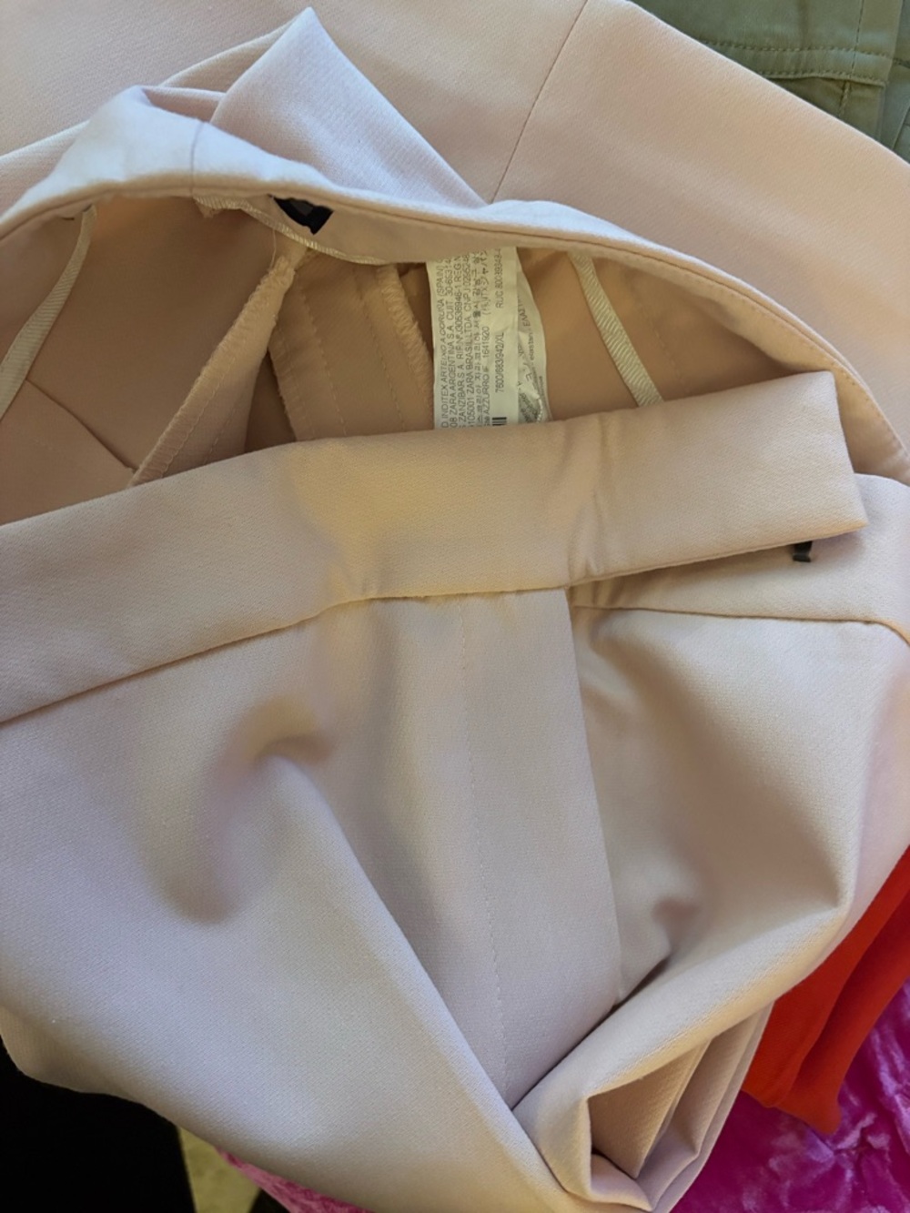 Zara Blush Pink Wide-Leg Cropped Trousers - Picture 3 of 6